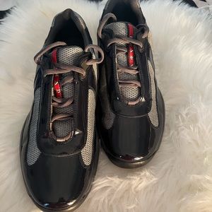 Size 9 1/2 blk and grey Prada